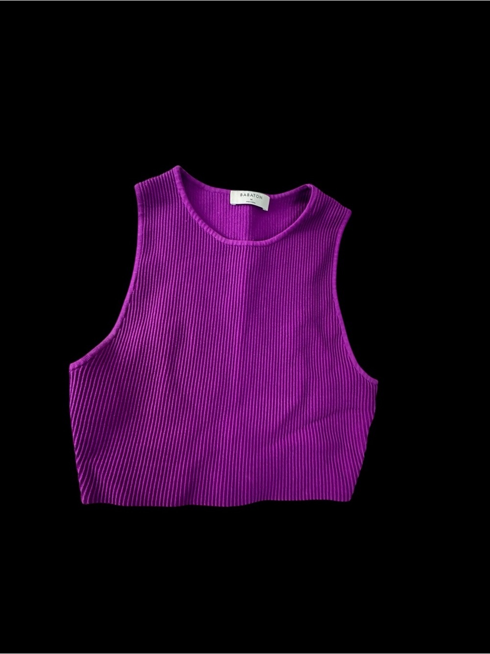 Babaton Ribbed Magenta Crop Tank
